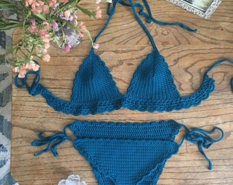 Elara Crochet Bikini Set, Fair Trade Bikini, Crochet Bralette, Ethical Fashion, Boho, Crochet Bikini, Festival Bikini