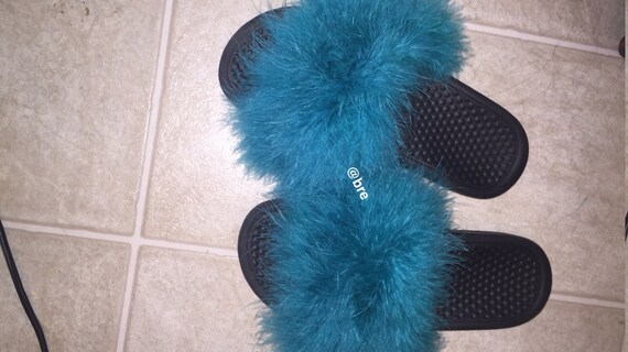 furry nike slides