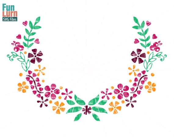 Download Items similar to Flower wreath frame,flowers, leaves,wreath,Leaf Wreath SVG Cutting File, SVG ...