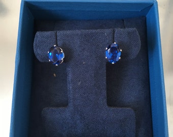 Blue Spinel Sterling Silver Stud Earrings