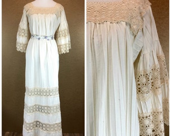 Lace 70's Bohemian Maxi Dress.