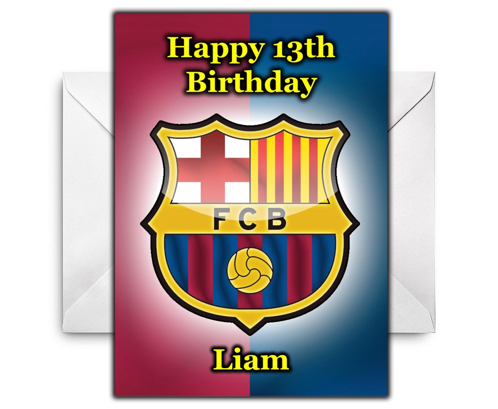 BARCELONA FOOTBALL CLUB Personalised Birthday Card / Greetings