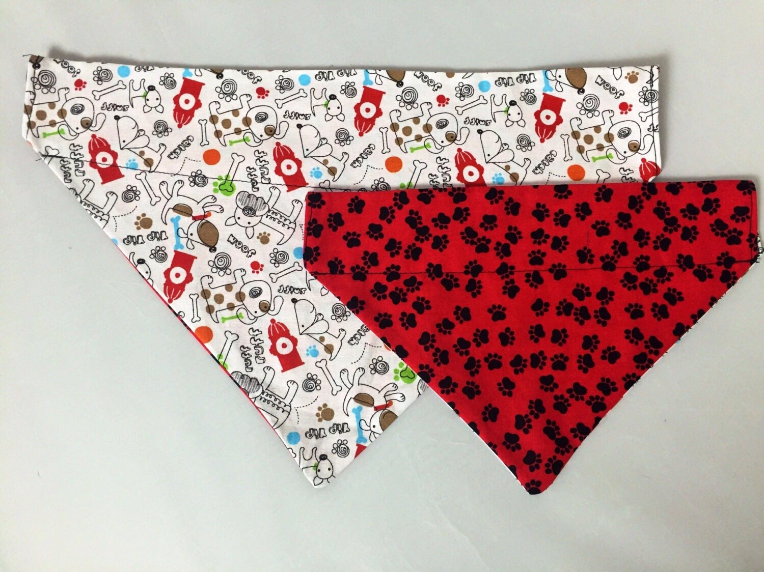 Red Dog Bandana Reversible Dog Bandana Collar