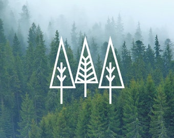 3 Trees Decal / Nature Decals / Laptop Decals / Car Decals / Adventure Decals / Computer Decals / MacBook Decals / Window Decals