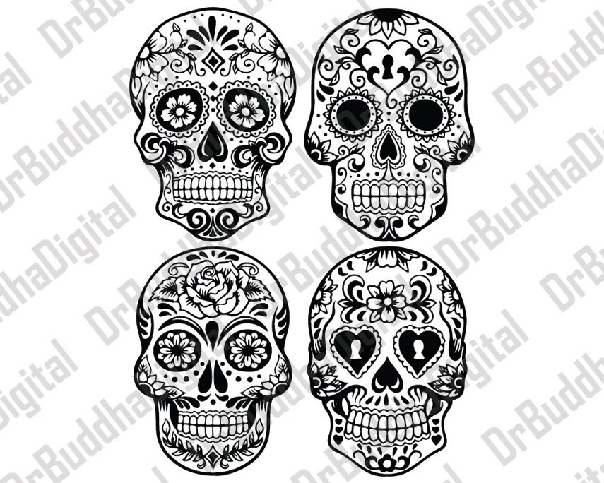 Download Sale Sugar Skull SVG Collection Candy Skull DXF Sugar