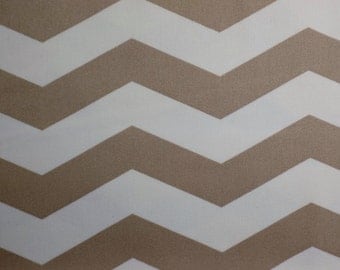 Cream and Khaki Chevron designer fabric
