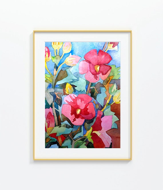 Hibiscus 9x12 inches Original Watercolor PaintingWatercolor