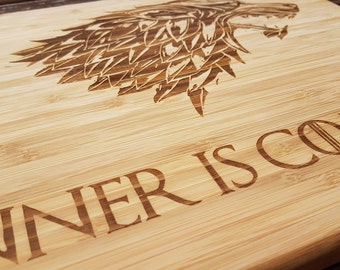 GAME OF THRONES Dinner is coming Chopping/Chees Cutting board - Winter Lion Gift