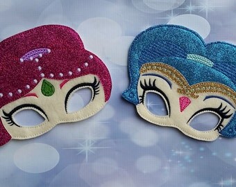 Shimmer and Shine Dress Up Mask, Genie party favor, Pretend Play, Costume, Cosplay - Ready to Ship
