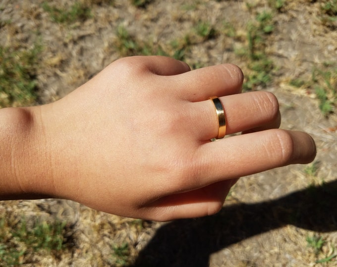 Gold Plain Ring. Midi Ring. adjustable size