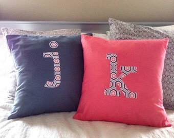 Personalized Initial Pillow 18x18 Modern Monogram Pillow