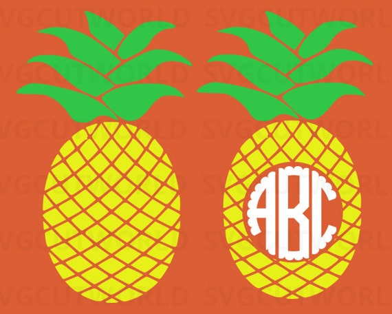 Download Pineapple Svg Monogram Frame Svg Fruit Svg use with Cricut