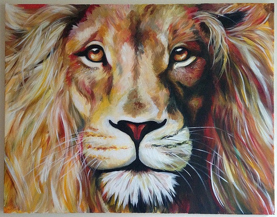 Lion Aslan painting Acrylic on Canvas 28x36