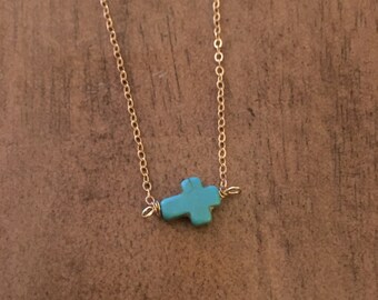Turquoise Cross Necklace