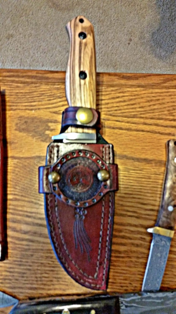 Custom Leather Knife Sheath Hand tooled/Custom Made for Your