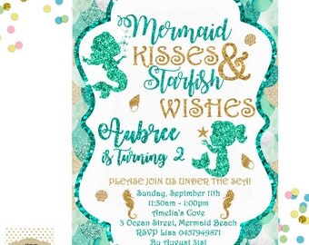 Mermaid Invitation Mermaid Birthday Invitation Mermaid Invitation Under The Sea Invitation Mermaid Birthday Party