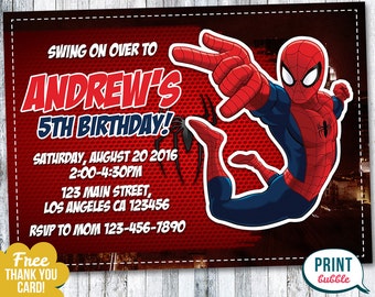 Items similar to Spiderman Birthday Party Invitation - Your Child's ...