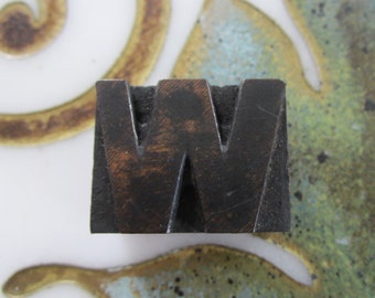 Letter W Antique Letterpress Wood Type Printers Block