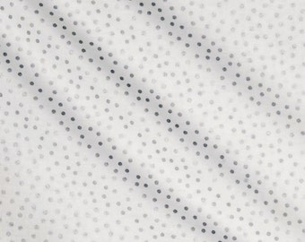 Robert Kaufman Remix Mini Dot Blanc Silver Metallic Quilting Apparel Fabric BTY