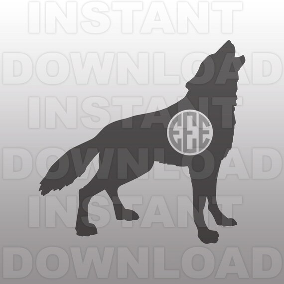 Download Wolf Monogram SVG FileHowling Wolf SVG File-Cutting