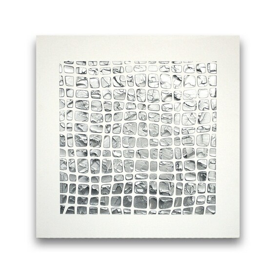 Painting Original Abstract Art Metallic Silver by ModernHouseArt