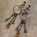 LISTING for Peachandpolly Demeter Earrings in Emerald, Hessonite Garnet, Labrodorite and Sterling Silver with Screw Clips