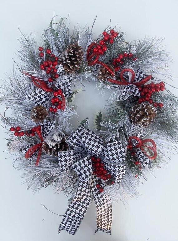 christmas flocked red and white wreath holiday wreath christmas flocked red and white wreath holiday wreath