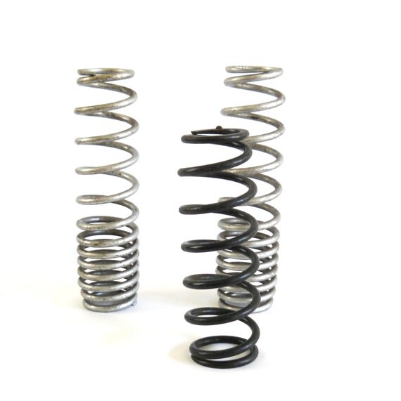 Lot of 3 Industrial Springs Large Metal Coil by lisabretrostyle