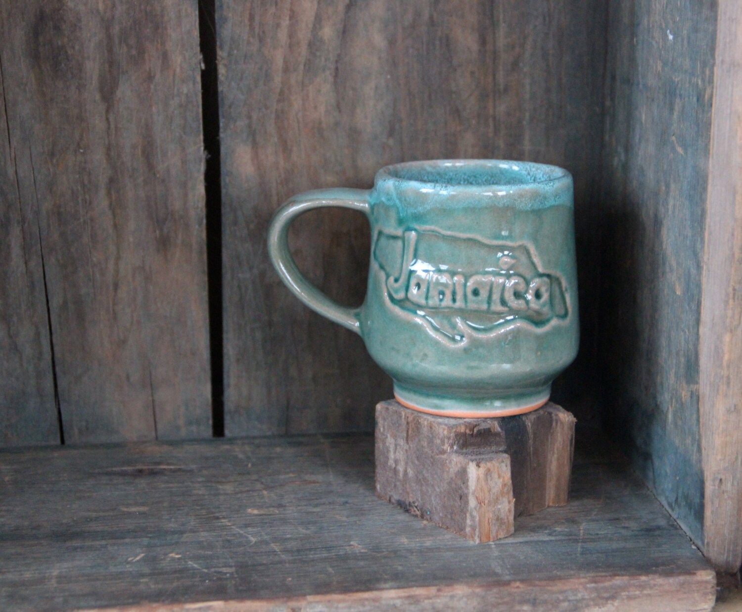 Jamaica Pottery Mug Souvenir 1992 Signed by Potter