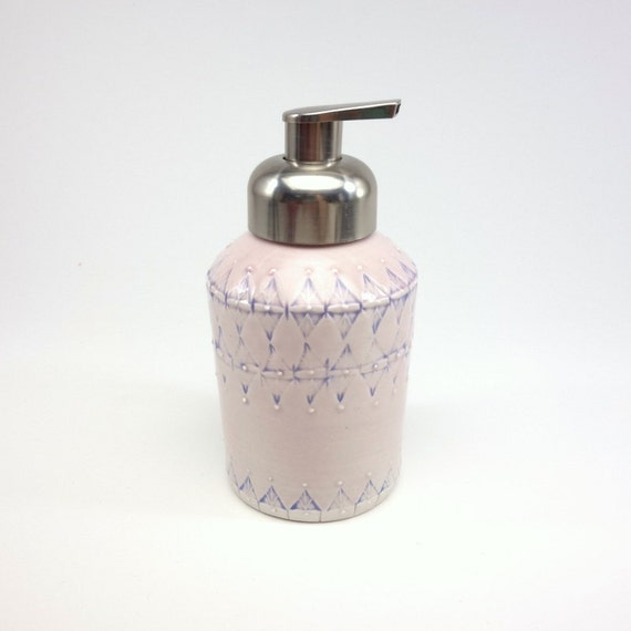Lavender pink glazed porcelain foam soap dispenser by emilymurphy