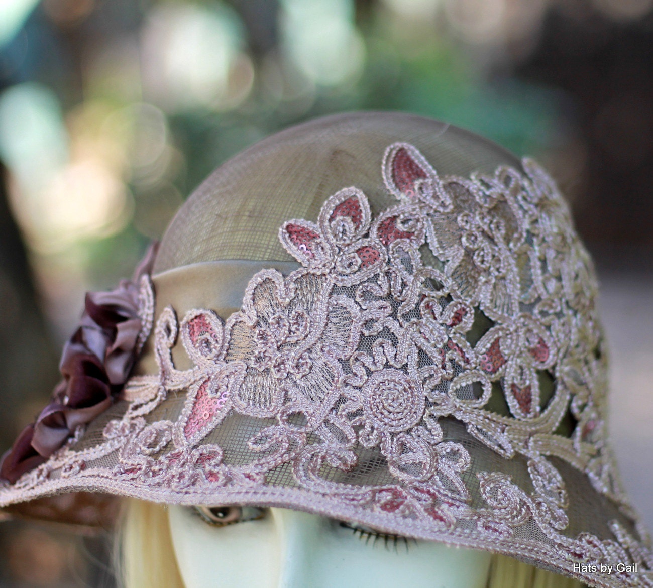 Summer Floral Cloche Hat for Wedding Special Occasion by GailsHats