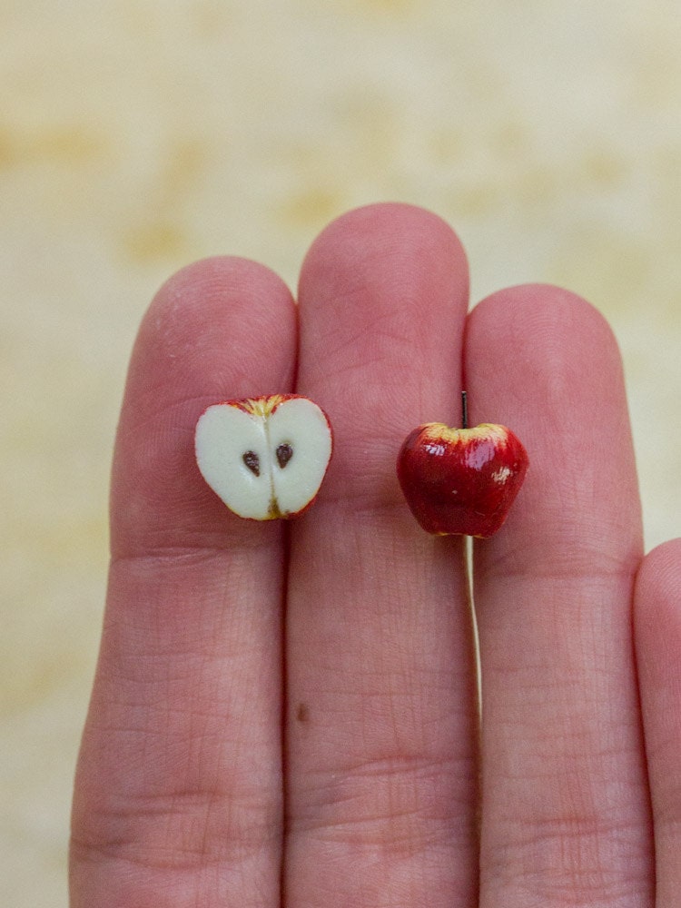 Apple Studs / Post Earrings Fruit & Veggies Food by PetitPlat