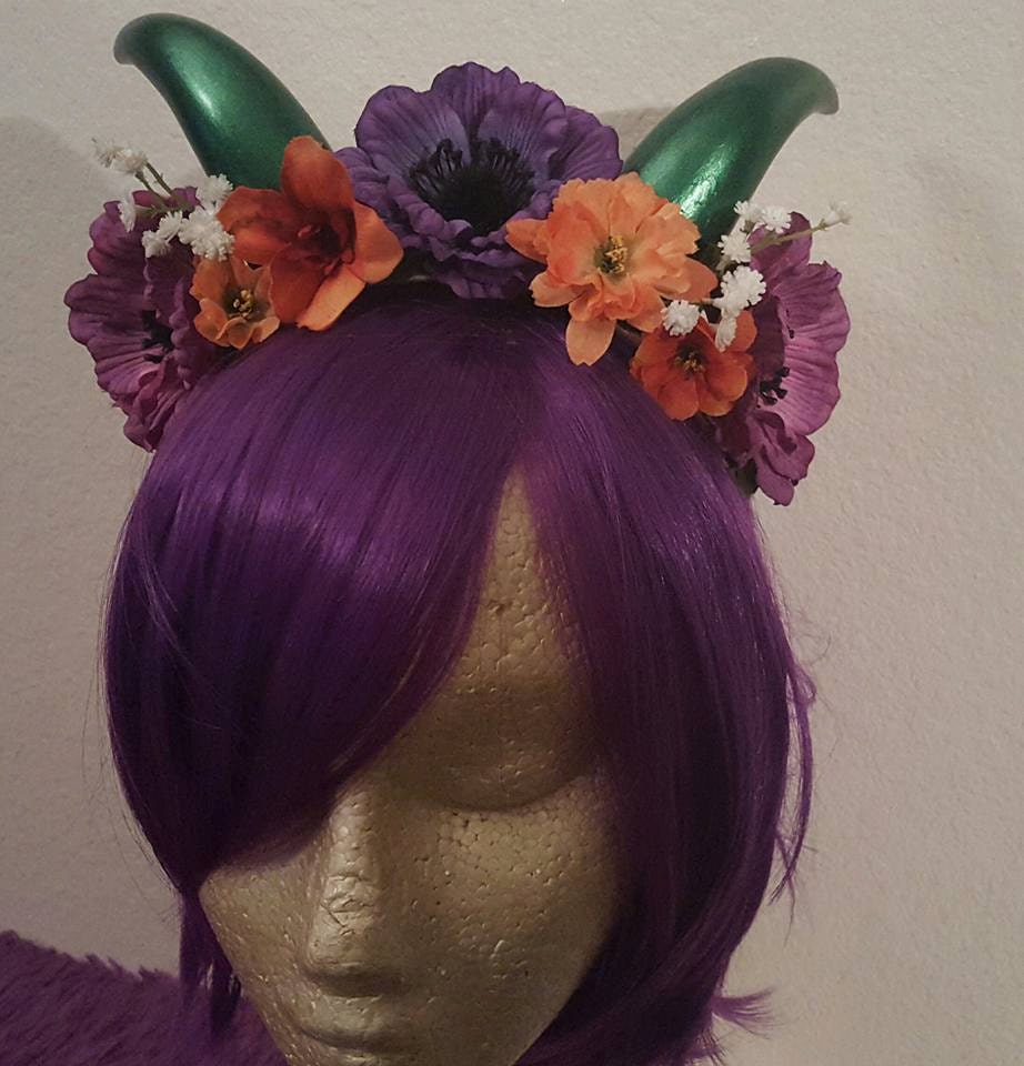 Horns Fairy Nymph Ren faire Horn headband Flower crown