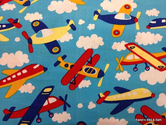 Airplane Fabric with Airplanes By Yard Quarter Yard Fat