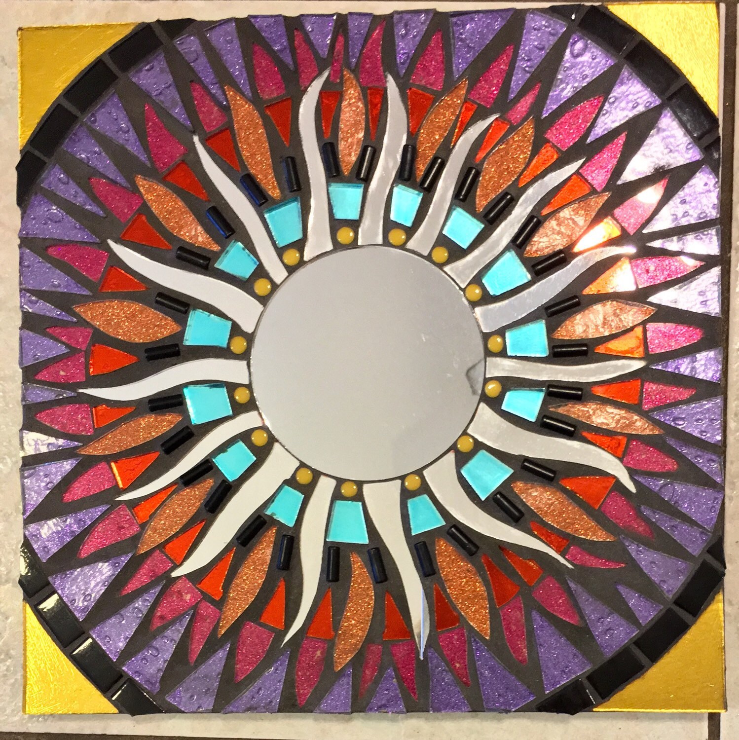 Stained Glass Celestial Mosaic Wall Hanging by SolSisterDesign