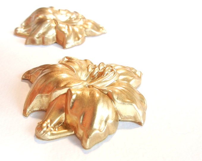 2 Brass Lily Stampings