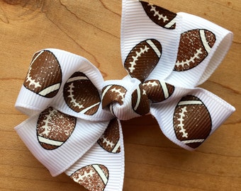 Football Hair Bows, Football Party, Football, Football Birthday, Football Party Favor, Football Loot bags, Rosebowl, Grey Cup