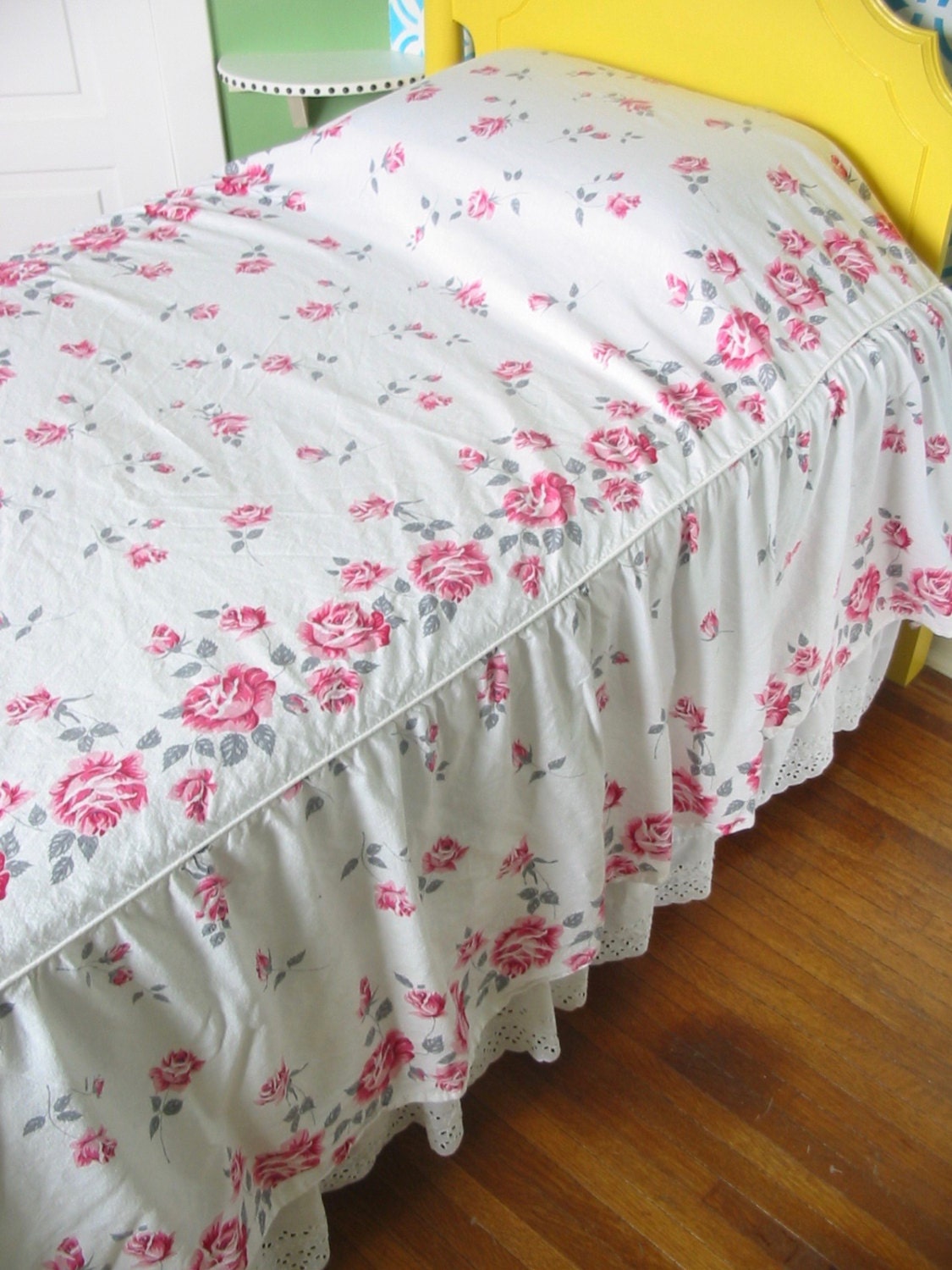 Vintage Twin Bedspread Floral Bedspread Girl Bedspread