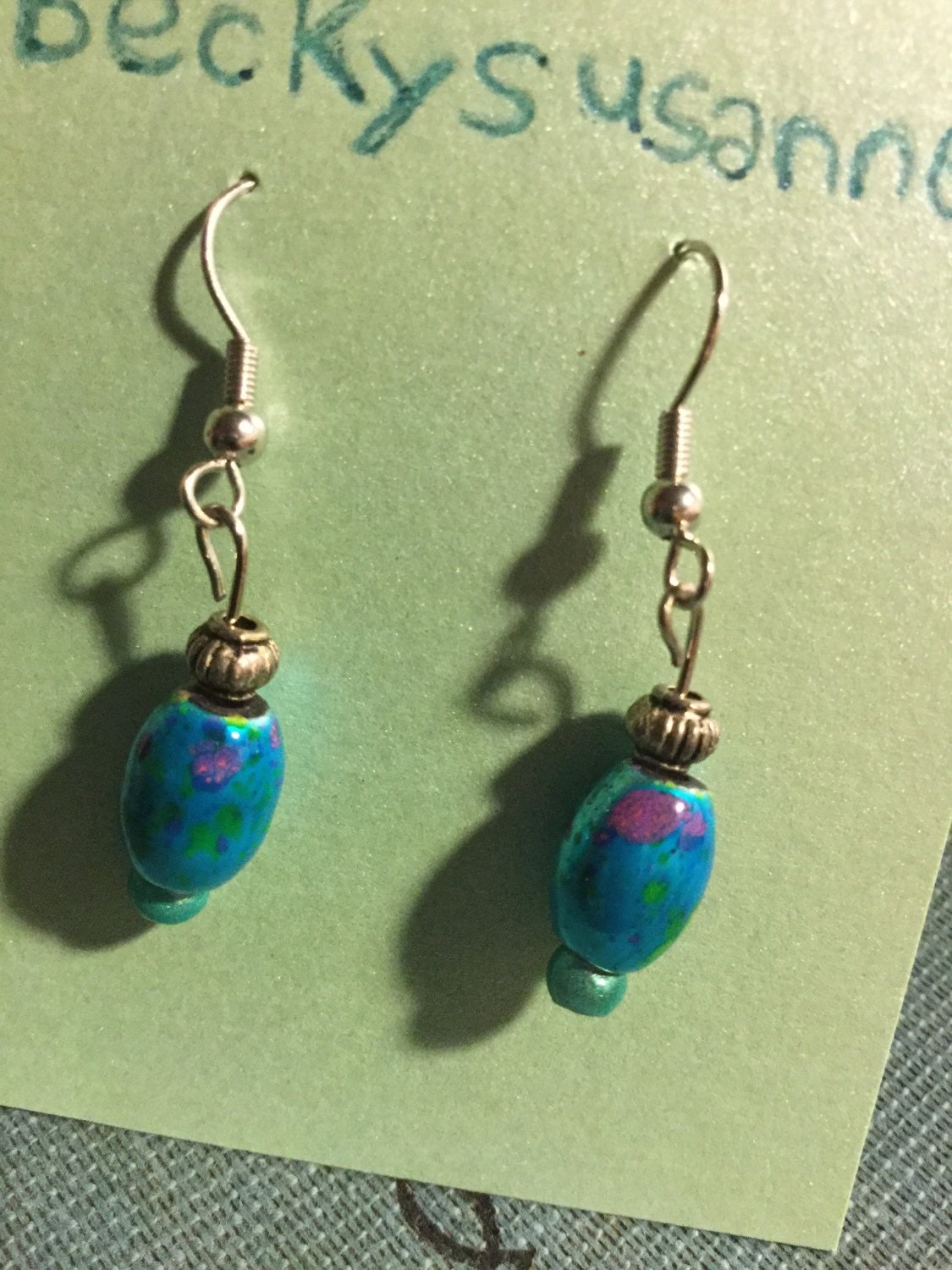 blue drop earrings by beckysusanne on Etsy