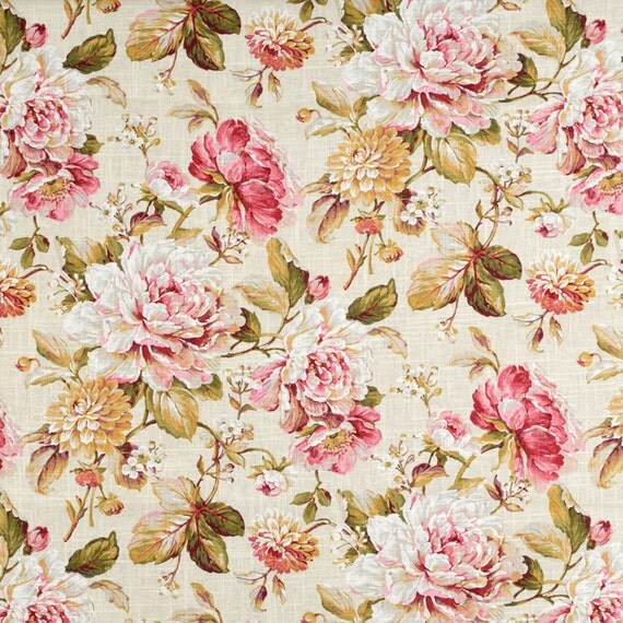 Pink Floral Curtain Panels Cottage Chic Drapes Shabby Chic