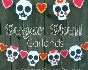 Wedding Garland, Sugar Skulls, Bride and Groom, Mexican Wedding Garland, Day of the Dead, Dia de los Muertos