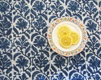 Indigo fabric from India, Batik fabric, cotton fabric, Block printed fabric, By the yard, Indigo blue fabric