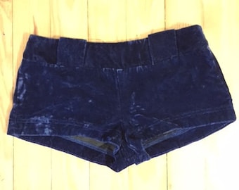 Betsey Johnson Punk Label (late 70s/early 80s) Blue Velvet Go Go Shorts