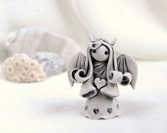 Little Demon with heart - Hand Made Ceramic Eco-Friendly Home Decor by studio Vishnya