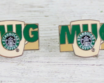 Starbucks Pins MUG Set of 2 destash Repurpose Upcycle
