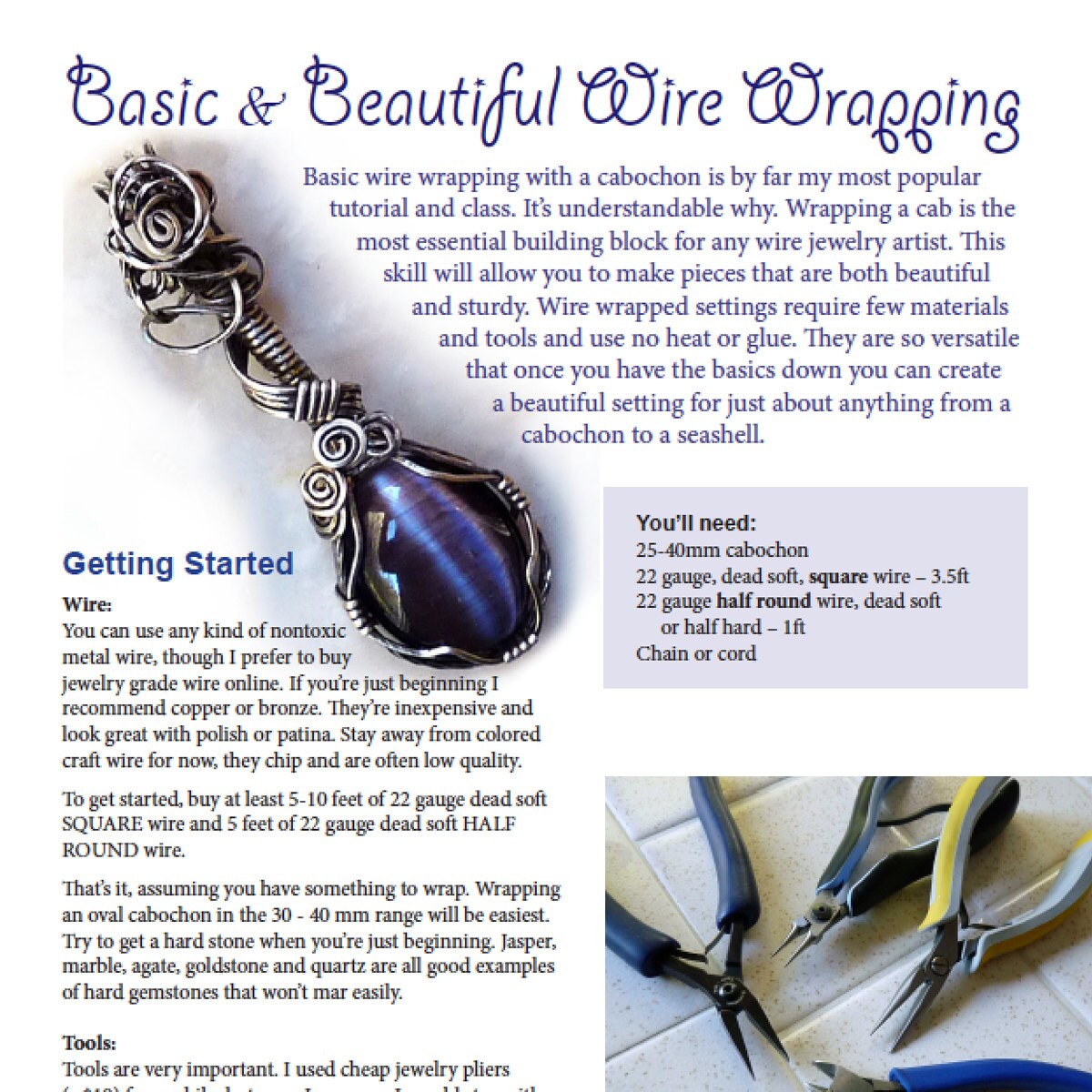 Jewelry Making TUTORIAL Basic Wire Wrapping by RhondaChaseDesign