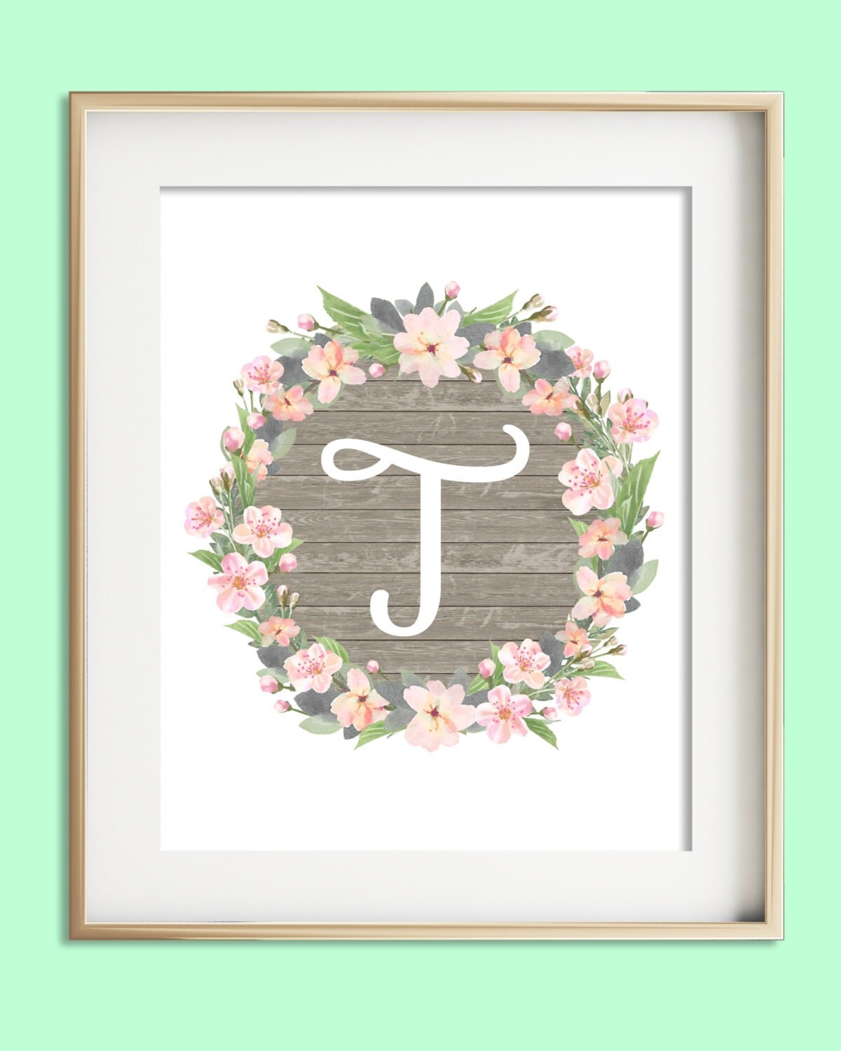 Letter T Printable Instant Download Baby Girl Nursery Wall