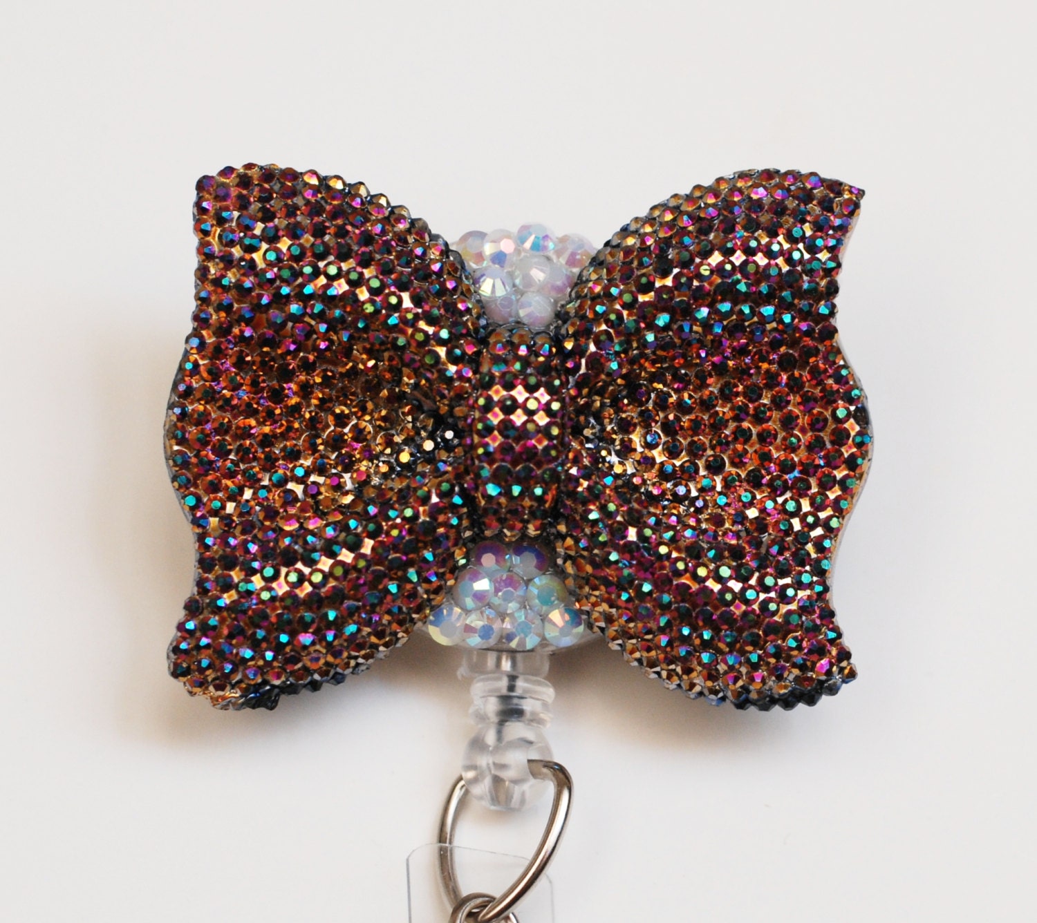 Copper Shimmery Bow ID Badge Reel Retractable ID Badge