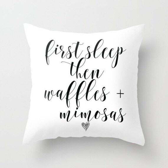 Waffles and Mimosas Pillow | Throw Pillow | Pillow Case | Pillow Cover | Office Decor | Home Decor | Statement Pillow