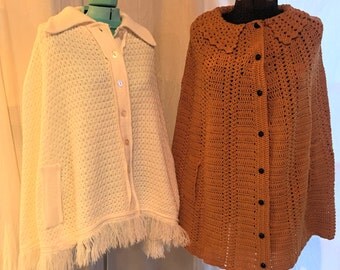 SALE - 2 Vintage Capes Gold and Cream